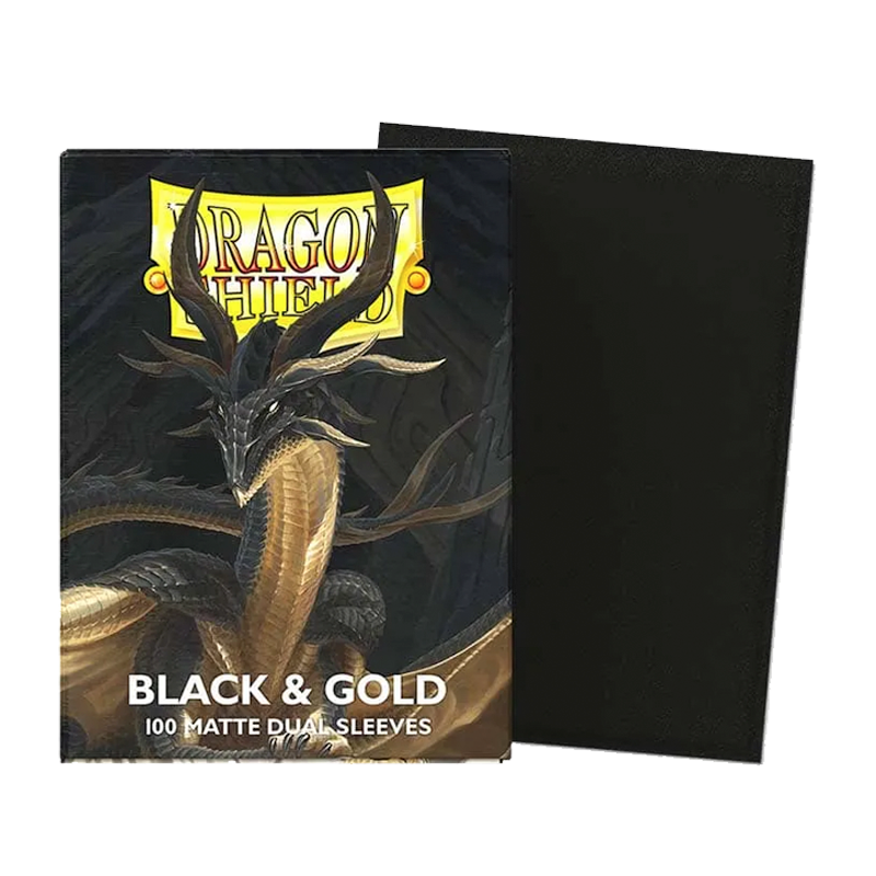 Dragon Shield Matte Dual Sleeves - Black & Gold