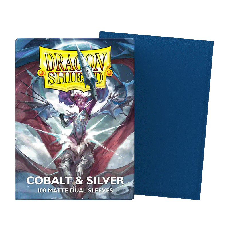 Dragon Shield Matte Dual Sleeves - Cobalt Silver