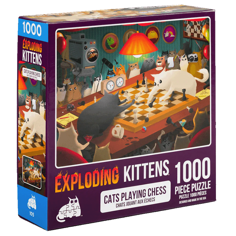 Cats Playing Chess - Exploding Kittens puzzel