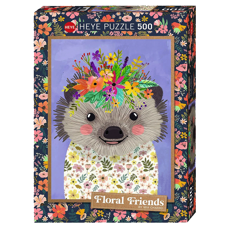 Floral Friends puzzel: Funny Hedgehog