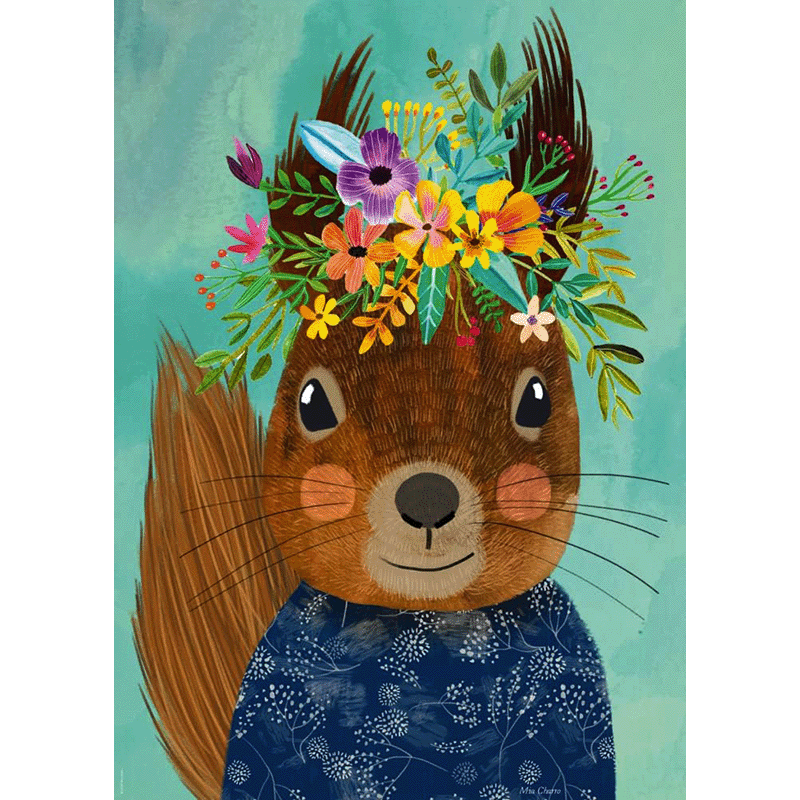 Floral Friends puzzel: Sweet Squirrel