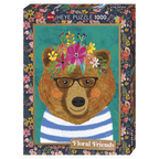 Floral Friends puzzel: Gentle Bruin