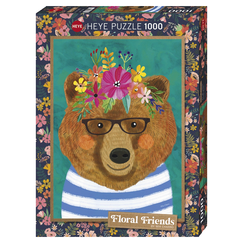 Floral Friends puzzel: Gentle Bruin