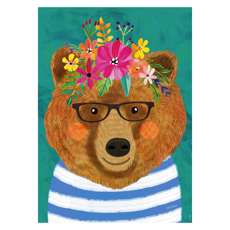 Floral Friends puzzel: Gentle Bruin