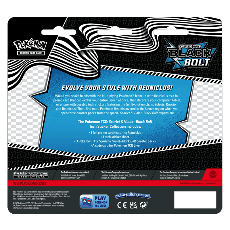 Pokémon: Black Bolt - Tech Sticker Collection